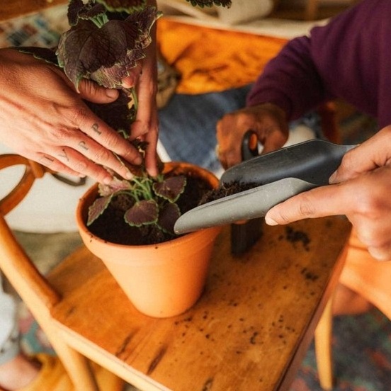 Łopatka do ziemi i szczotka FISKARS Urban Plant Care 2 w 1 - obrazek 2